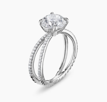 Crossover Pavé Engagement Ring