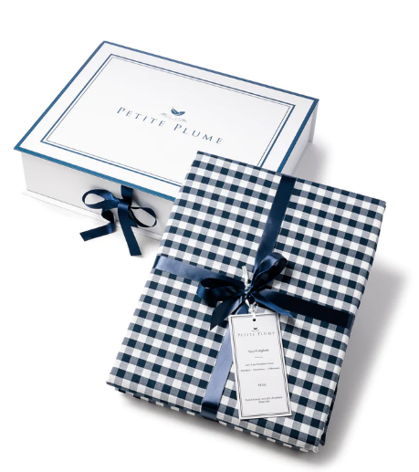 Cotton Navy Gingham Bed Sheets