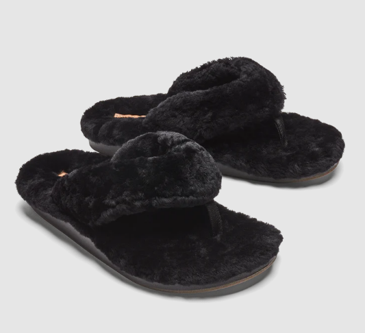 Olukai Fuzzy Slipper Sandal Black Color