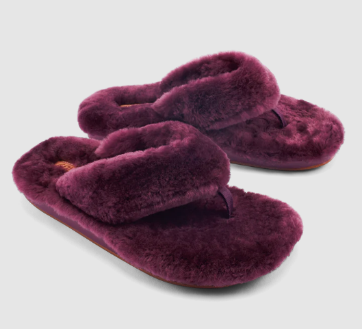 Olukai Fuzzy Slipper Sandal Mulberry Color