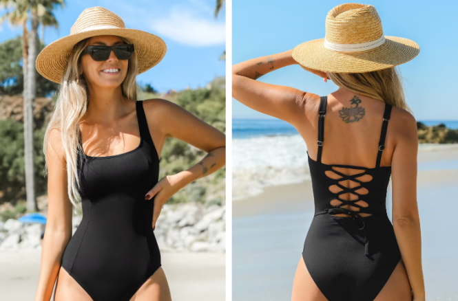 Square Neck Slim & Sculpt One Piece Swimsuit