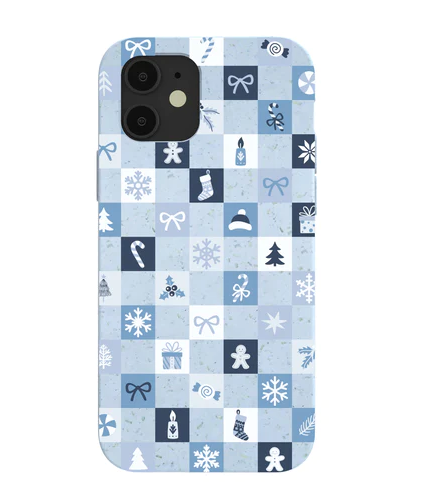 Powder Blue Winter Quilt iPhone 12 Case